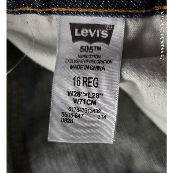 Boys 505 Levi's Dark Wash Size 16 Reg 28x28 - Picture 5 of 7